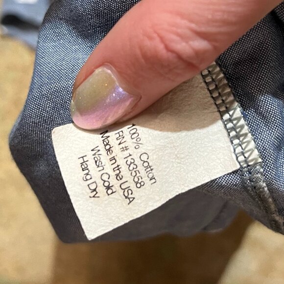 Cotton Chambray Short Sleeved Dress with Block Print Make It Good North of West - Picture 5 of 5